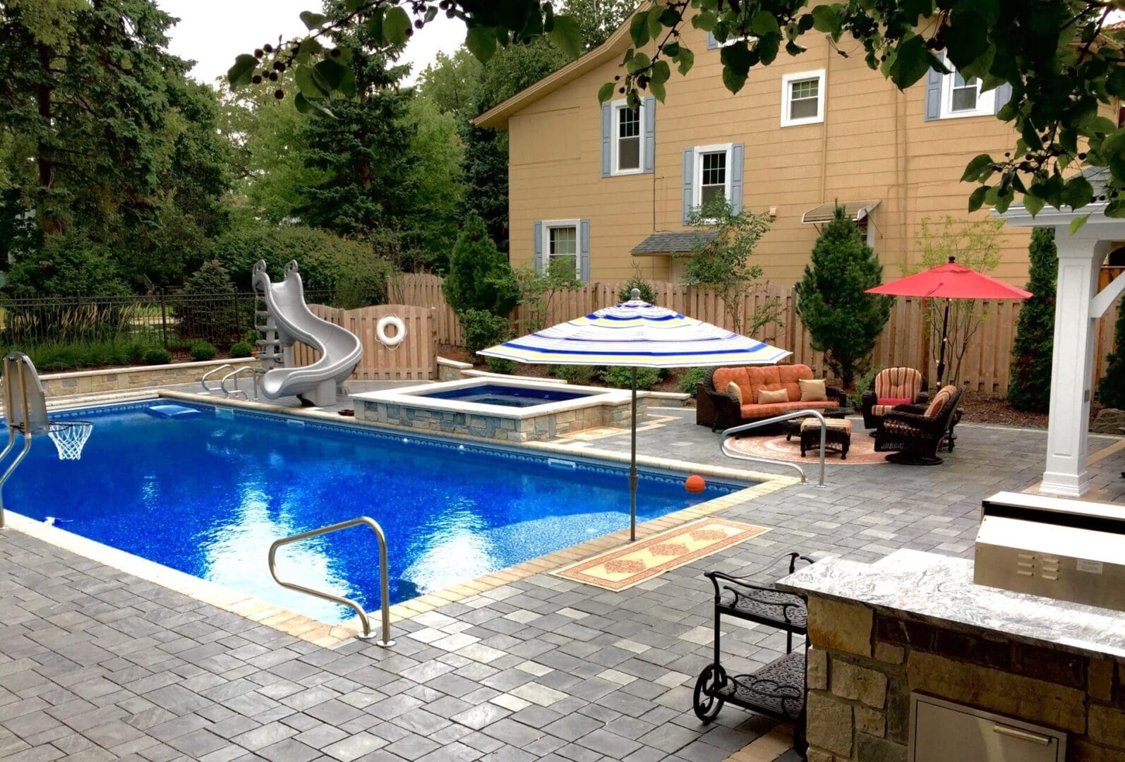 Custom pool and patio installation near Naperville, IL