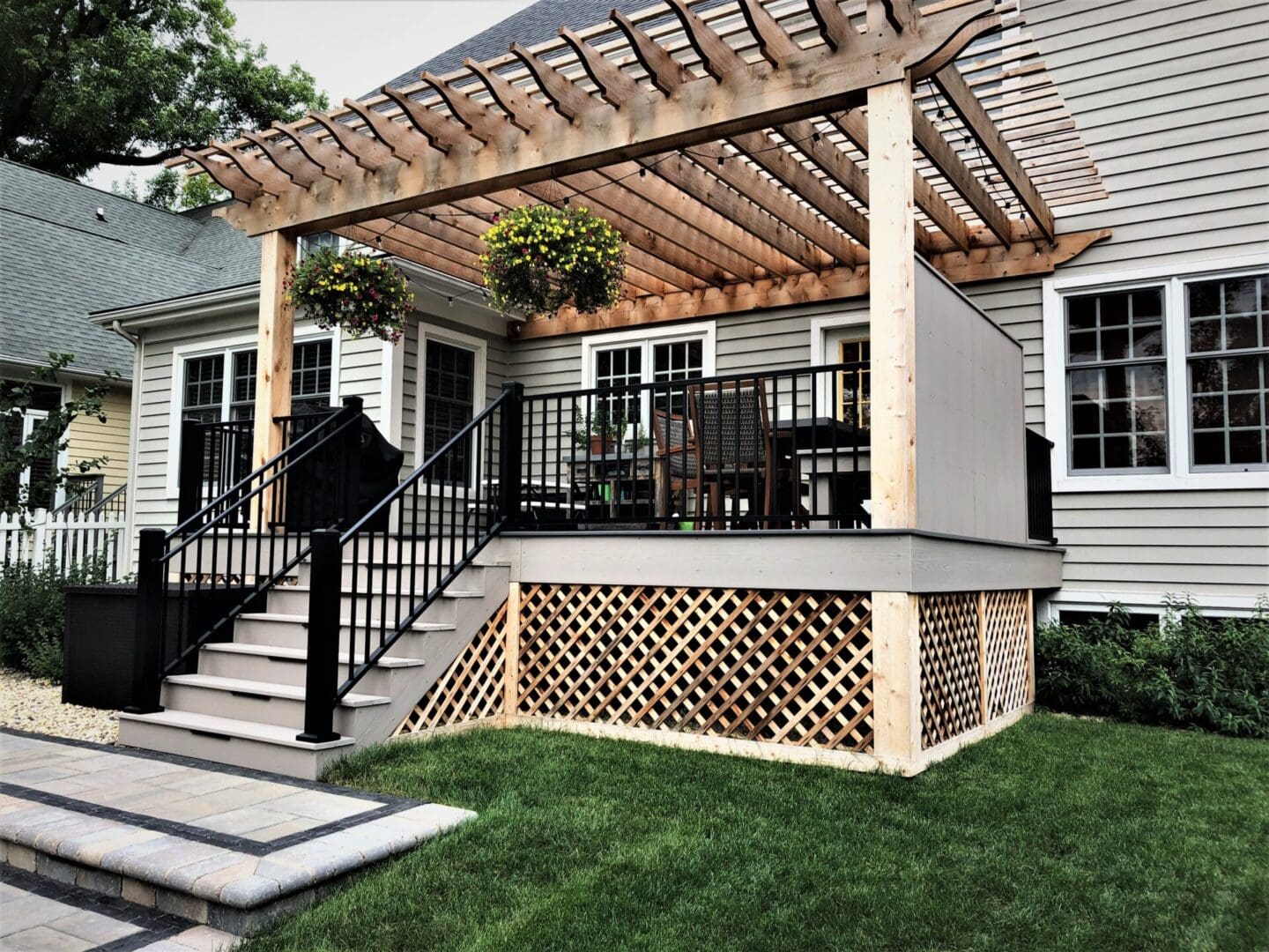 Western Springs, IL custom pergola on deck installation